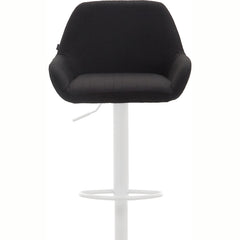 Barhocker Braga Stoff weiß - schwarz