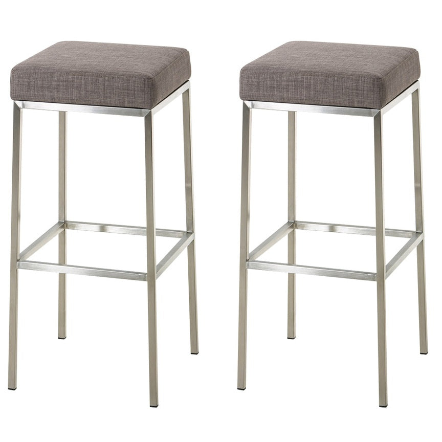 2er Set Barhocker Montreal 85 Stoff edelstahl - grau