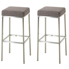 2er Set Barhocker Montreal 85 Stoff edelstahl - grau