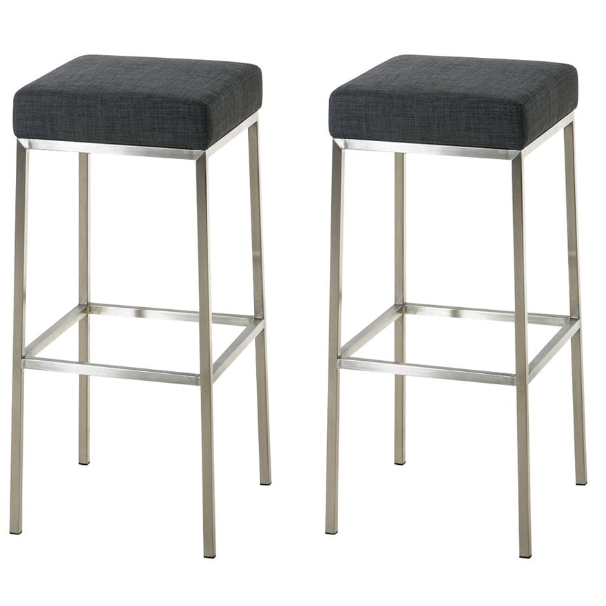 2er Set Barhocker Montreal 85 Stoff edelstahl - dunkelgrau