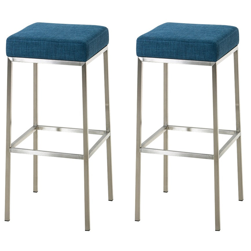 2er Set Barhocker Montreal 85 Stoff edelstahl - blau