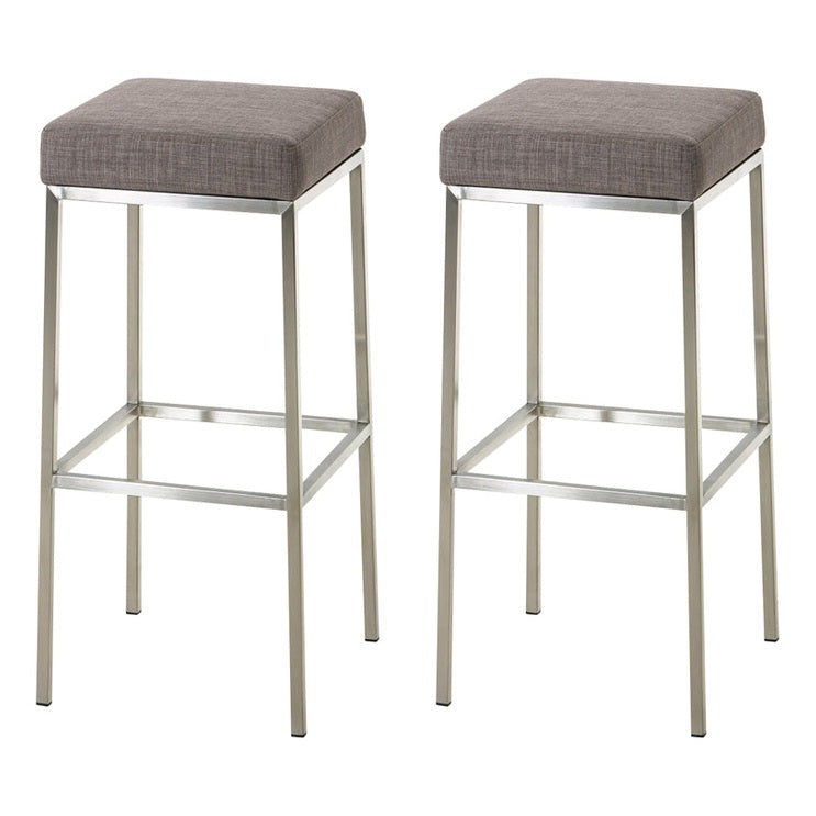 2er Set Barhocker Montreal 80 Stoff edelstahl - grau