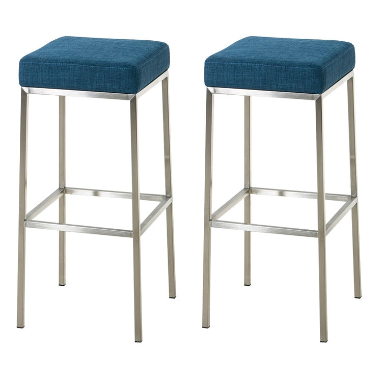 2er Set Barhocker Montreal 80 Stoff edelstahl - blau