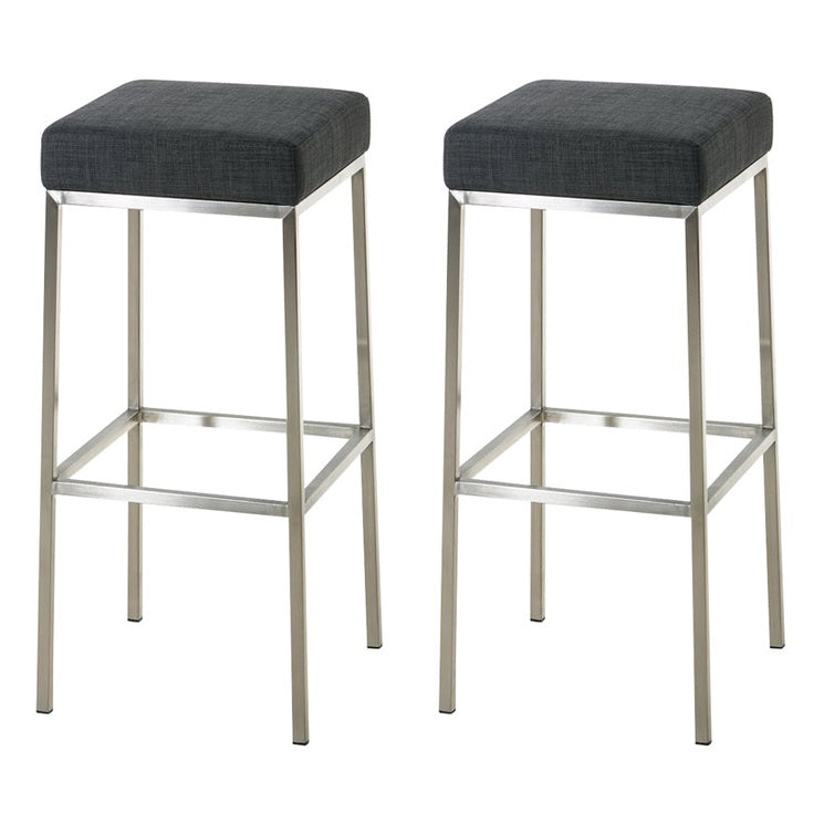 2er Set Barhocker Montreal 80 Stoff edelstahl - dunkelgrau