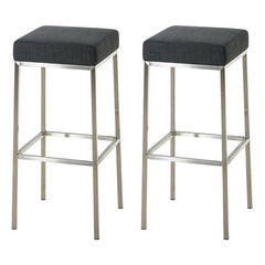 2er Set Barhocker Montreal 80 Stoff edelstahl - dunkelgrau