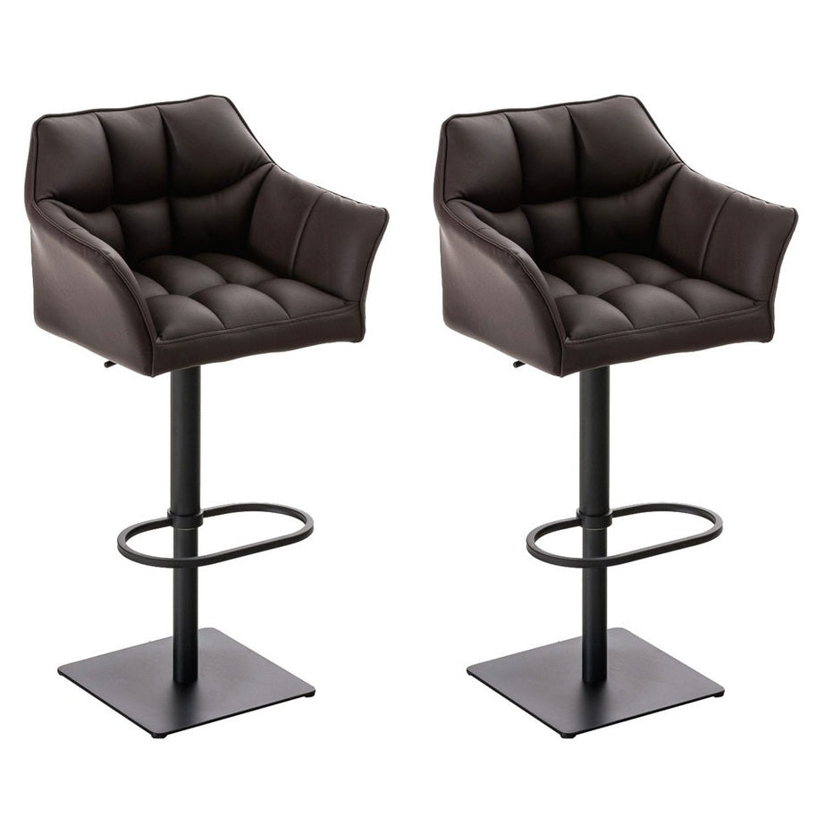 2er Set Barhocker Damaso Kunstleder schwarz - braun