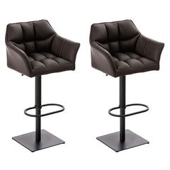 2er Set Barhocker Damaso Kunstleder schwarz - braun