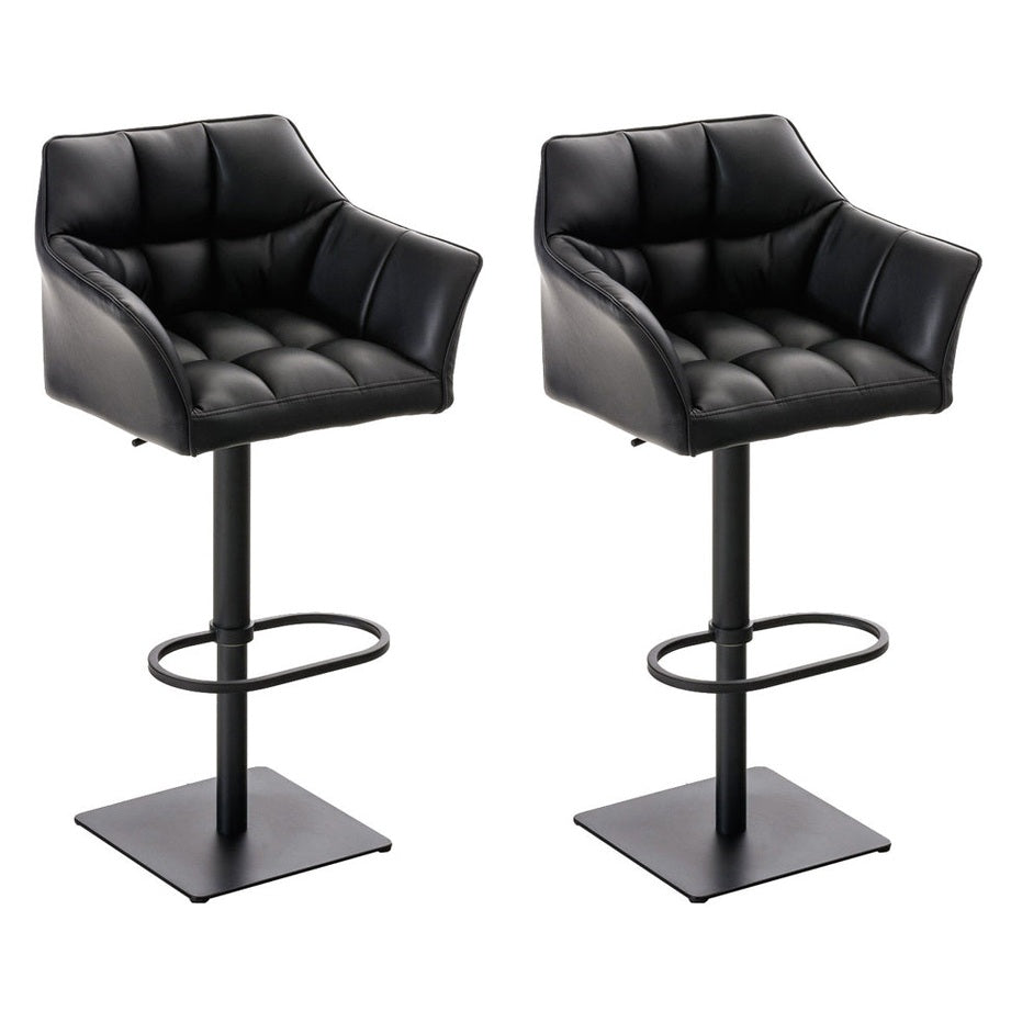 2er Set Barhocker Damaso Kunstleder schwarz - schwarz