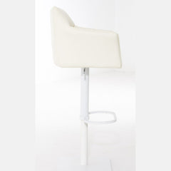 2er Set Barhocker Damaso Kunstleder weiß - creme