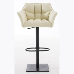 2er Set Barhocker Damaso Kunstleder schwarz - creme
