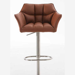 2er Set Barhocker Damaso Kunstleder edelstahl - hellbraun