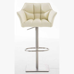 2er Set Barhocker Damaso Kunstleder edelstahl - creme