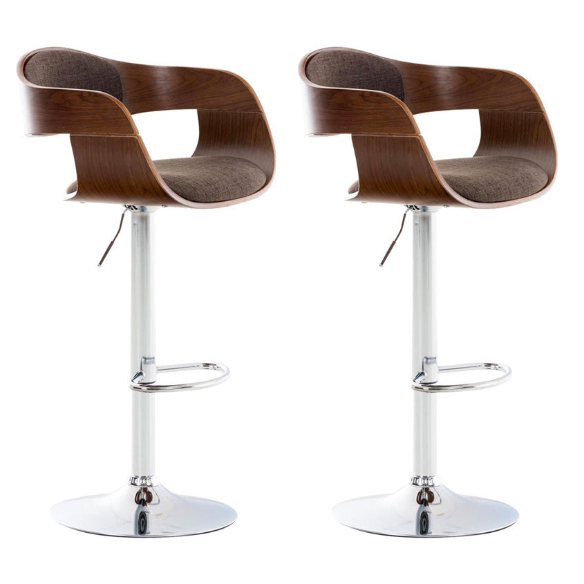 2er Set Barhocker Kingston C Stoff - walnuss/braun by Dropshipping-Europe – Barhocker