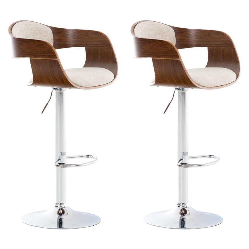 2er Set Barhocker Kingston C Stoff - walnuss/creme by Dropshipping-Europe – Barhocker