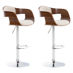 2er Set Barhocker Kingston C Stoff - walnuss/creme by Dropshipping-Europe – Barhocker