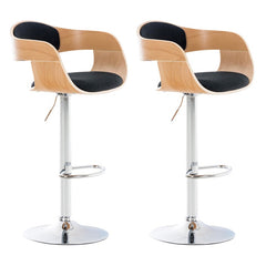 2er Set Barhocker Kingston C Stoff - natura/schwarz by Dropshipping-Europe – Barhocker
