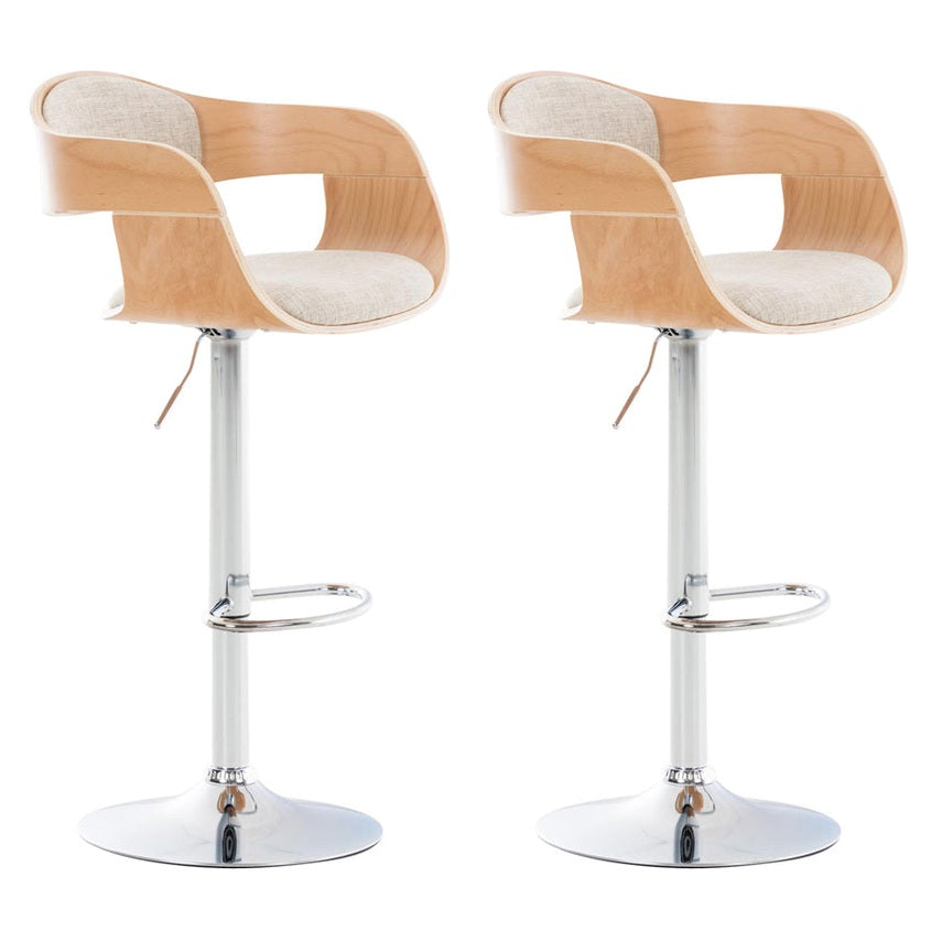 2er Set Barhocker Kingston C Stoff - natura/creme by Dropshipping-Europe – Barhocker
