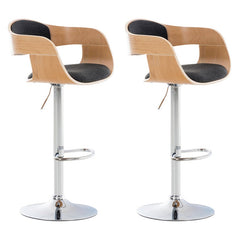 2er Set Barhocker Kingston C Stoff - natura/dunkelgrau by Dropshipping-Europe – Barhocker