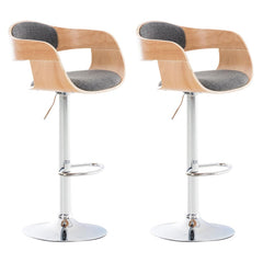 2er Set Barhocker Kingston C Stoff - natura/hellgrau by Dropshipping-Europe – Barhocker