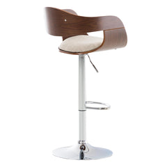 2er Set Barhocker Kingston C Stoff - walnuss/creme