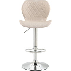 Barhocker Cork Stoff chrom - creme