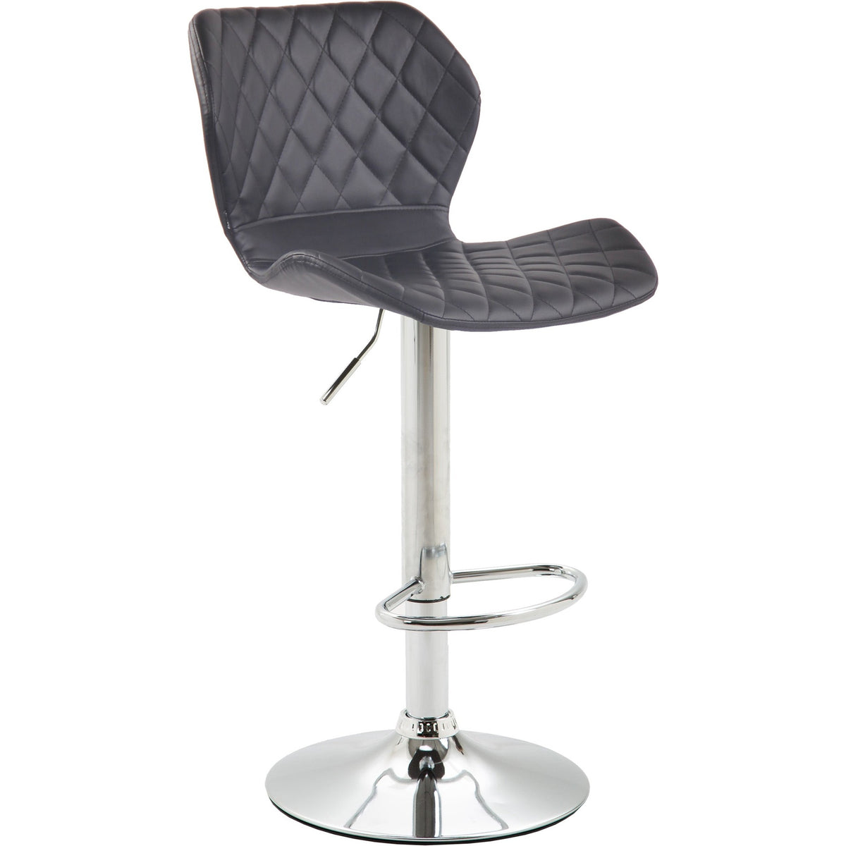 Barhocker Cork Kunstleder chrom - schwarz