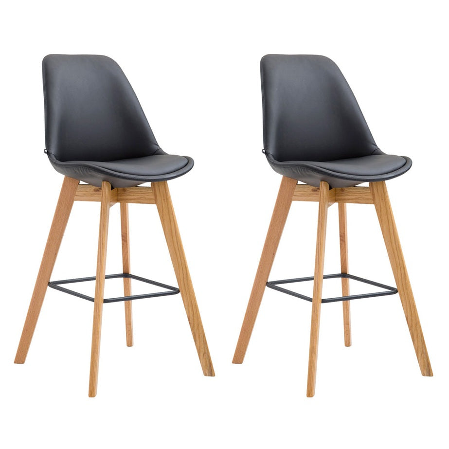 2er Set Barhocker Metz Kunstleder natura - schwarz