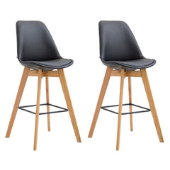 2er Set Barhocker Metz Kunstleder natura - schwarz