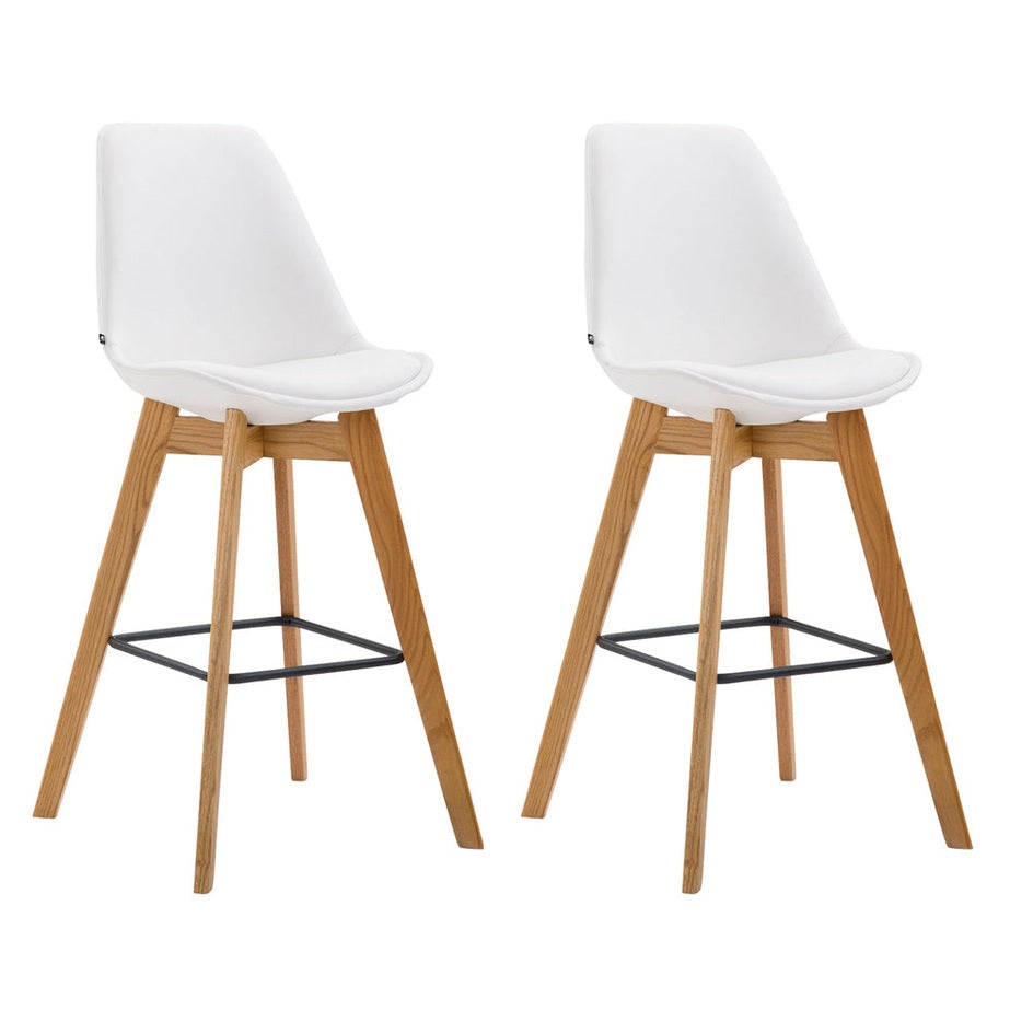 2er Set Barhocker Metz Kunstleder natura - weiß