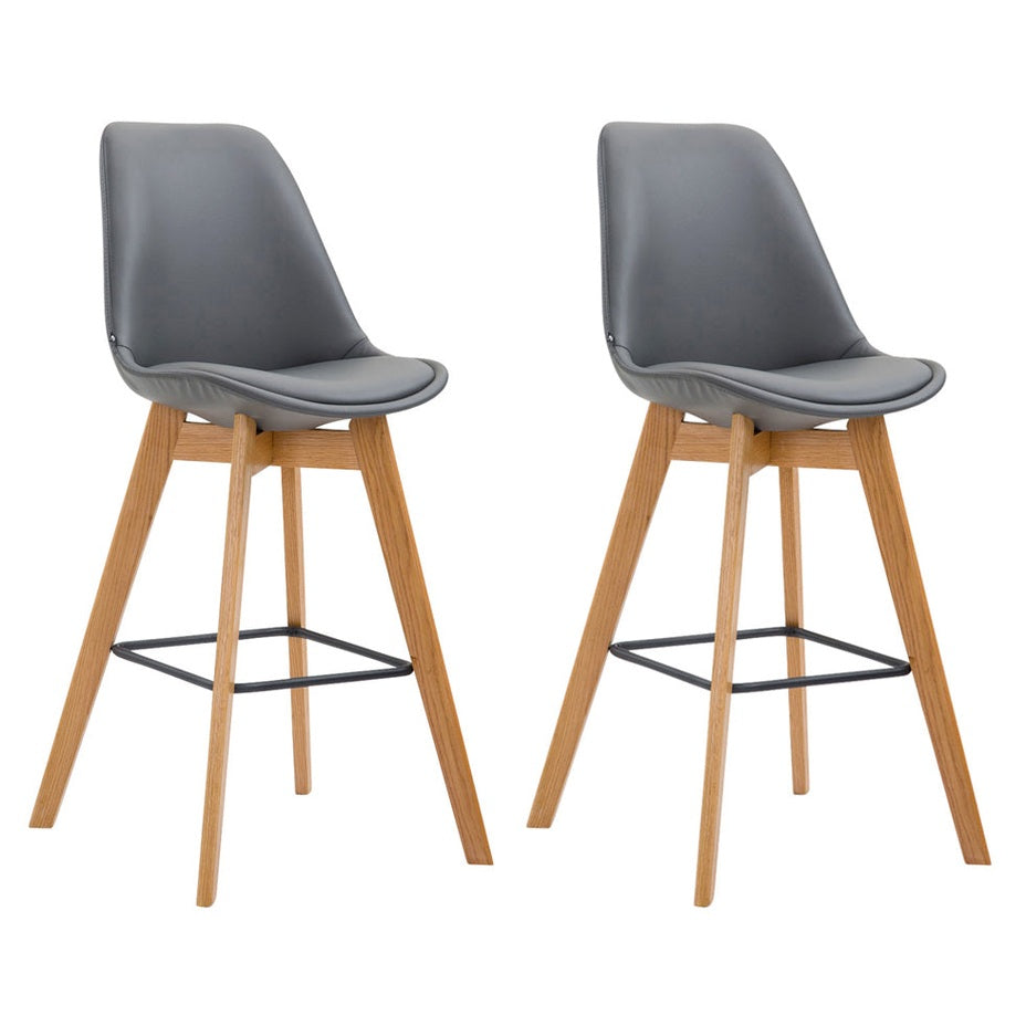 2er Set Barhocker Metz Kunstleder natura - grau