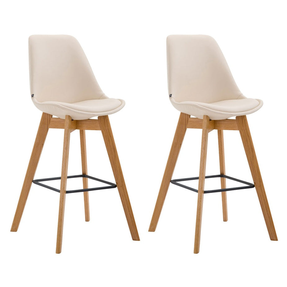 2er Set Barhocker Metz Kunstleder natura - creme
