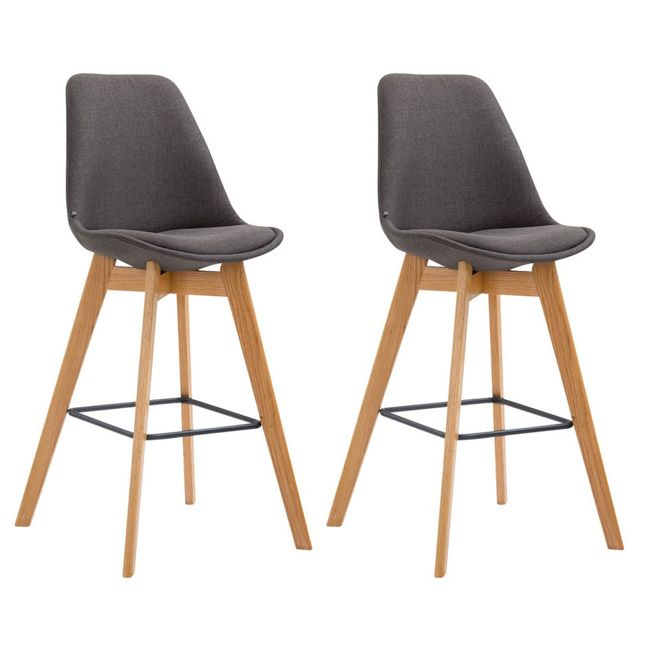 2er Set Barhocker Metz Stoff natura - dunkelgrau