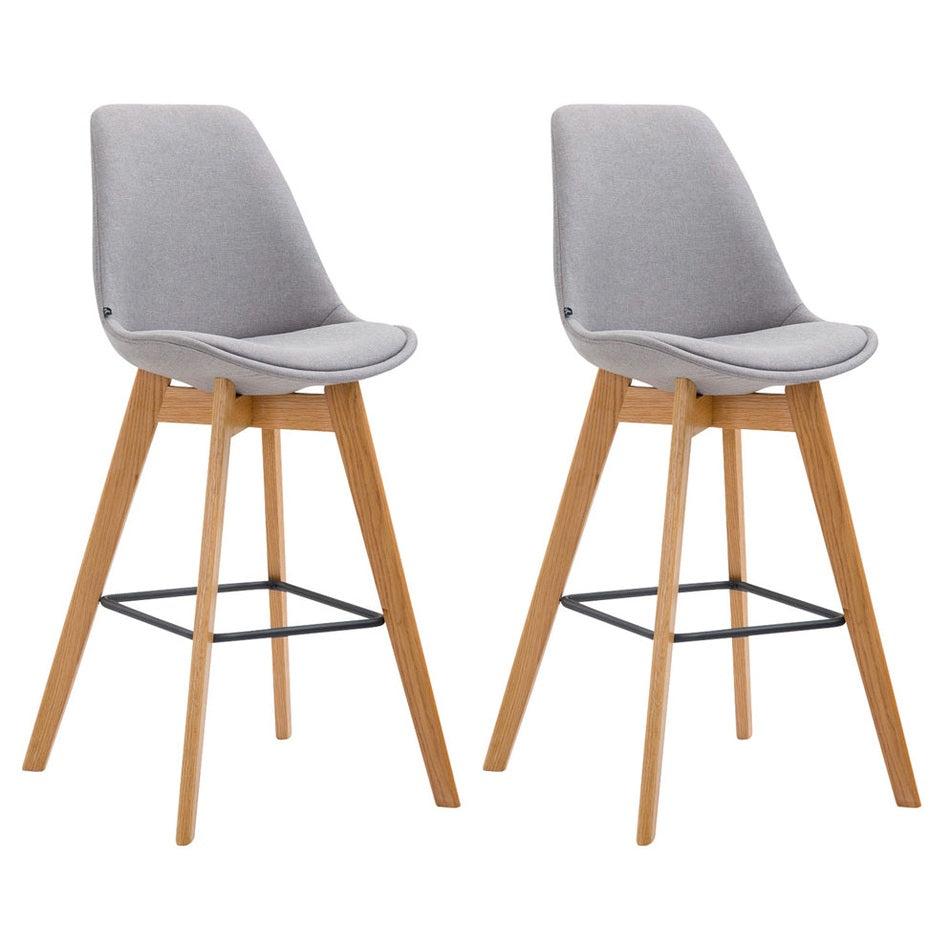2er Set Barhocker Metz Stoff natura - grau