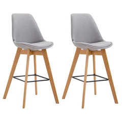 2er Set Barhocker Metz Stoff natura - grau