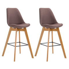 2er Set Barhocker Metz Stoff natura - braun