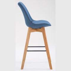 2er Set Barhocker Metz Stoff natura - blau