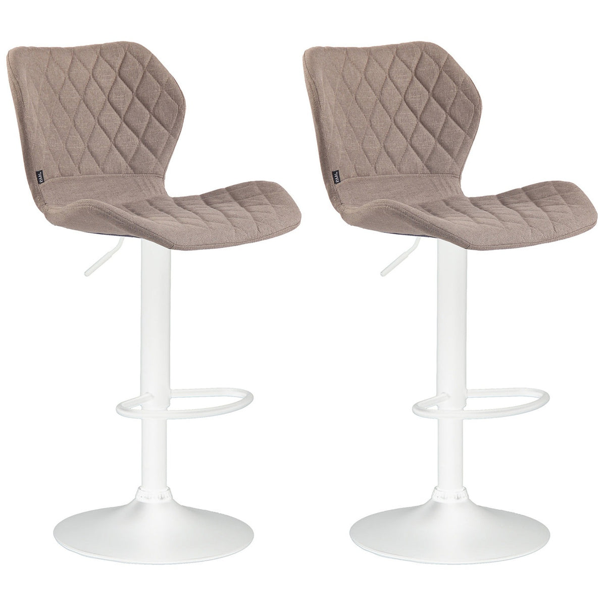 2er Set Barhocker Cork Stoff weiß - taupe