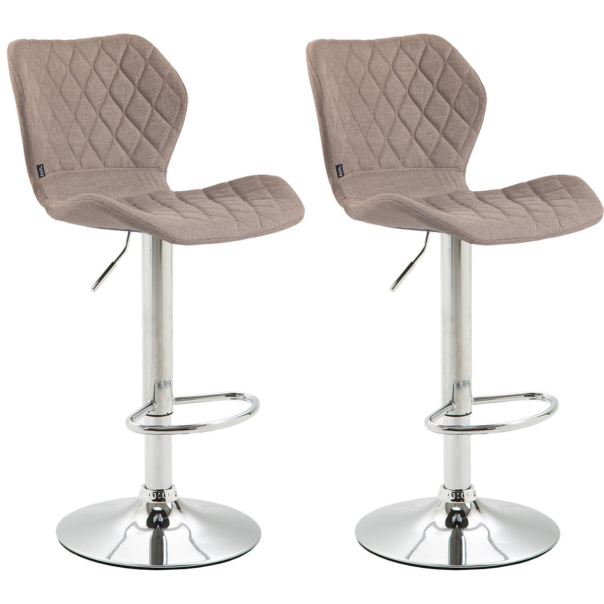2er Set Barhocker Cork Stoff chrom - taupe