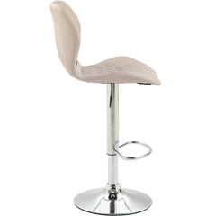 2er Set Barhocker Cork Stoff chrom - creme