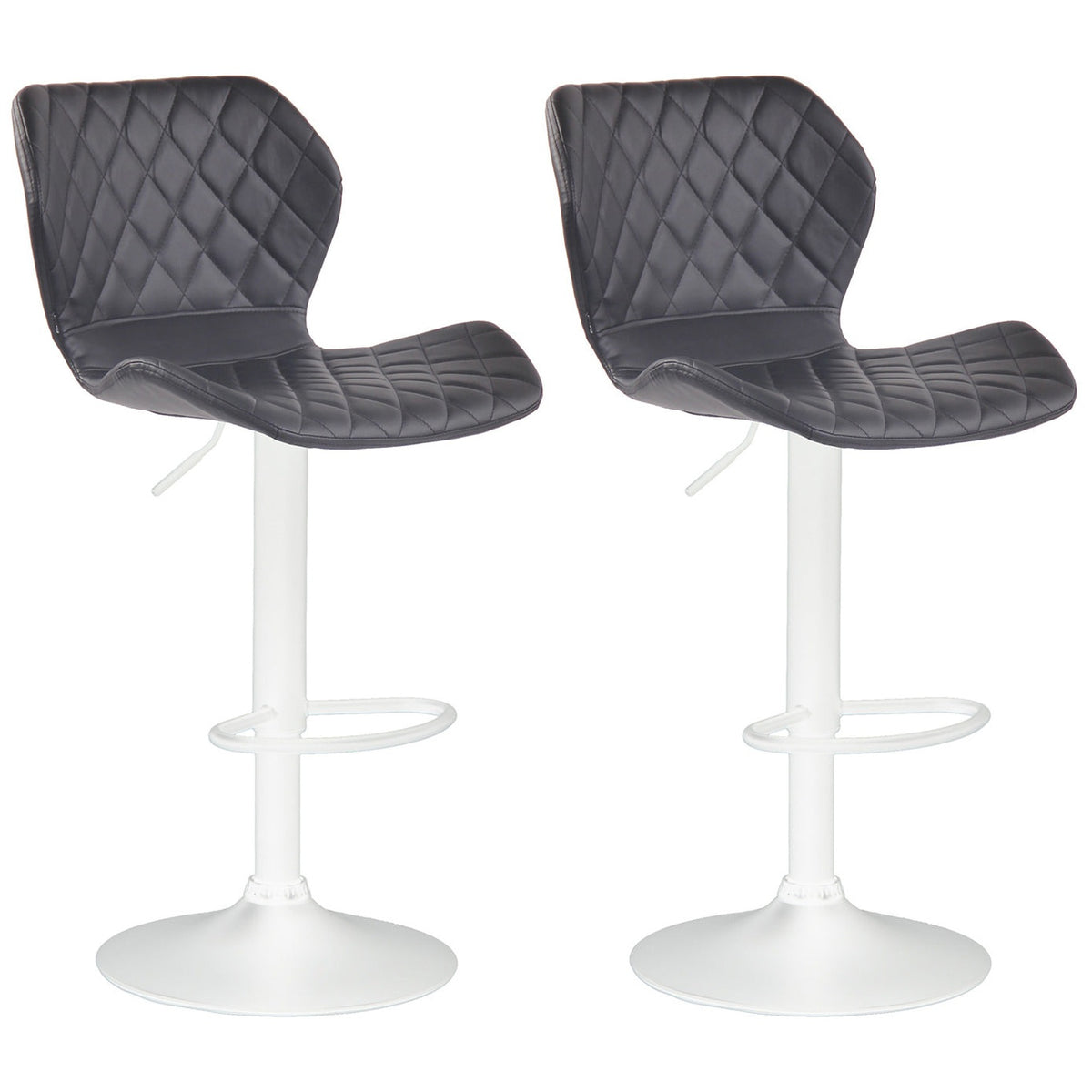 2er Set Barhocker Cork Kunstleder weiß - schwarz