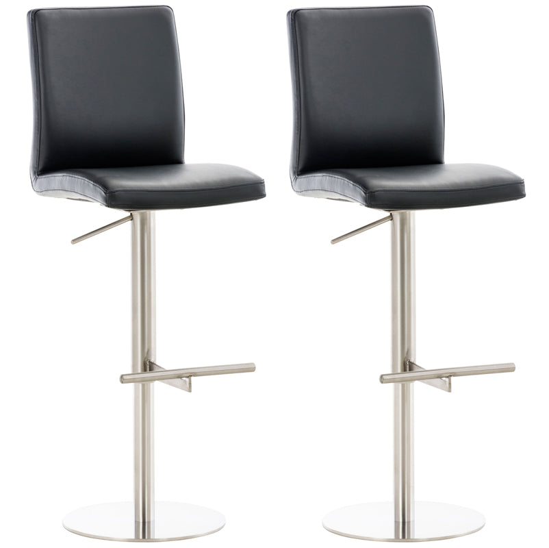 2er Set Barhocker Cadiz Kunstleder edelstahl - schwarz