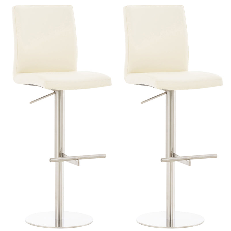 2er Set Barhocker Cadiz Kunstleder edelstahl - creme