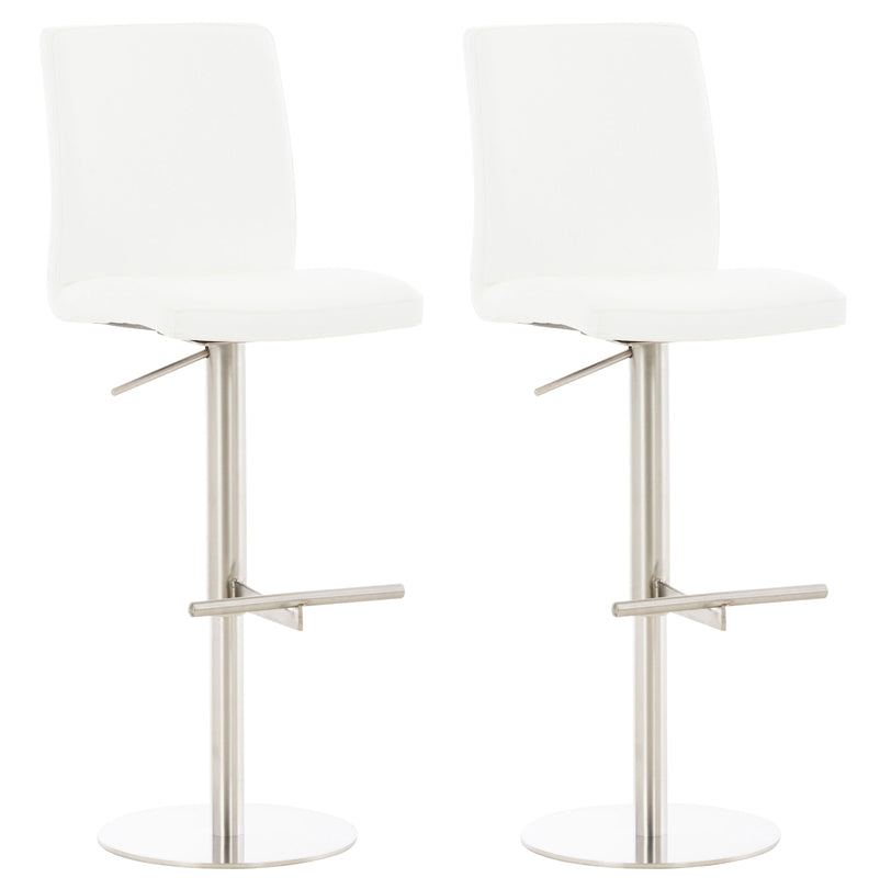 2er Set Barhocker Cadiz Kunstleder edelstahl - wei�