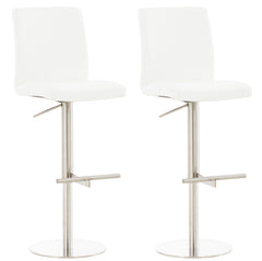 2er Set Barhocker Cadiz Kunstleder edelstahl - wei�