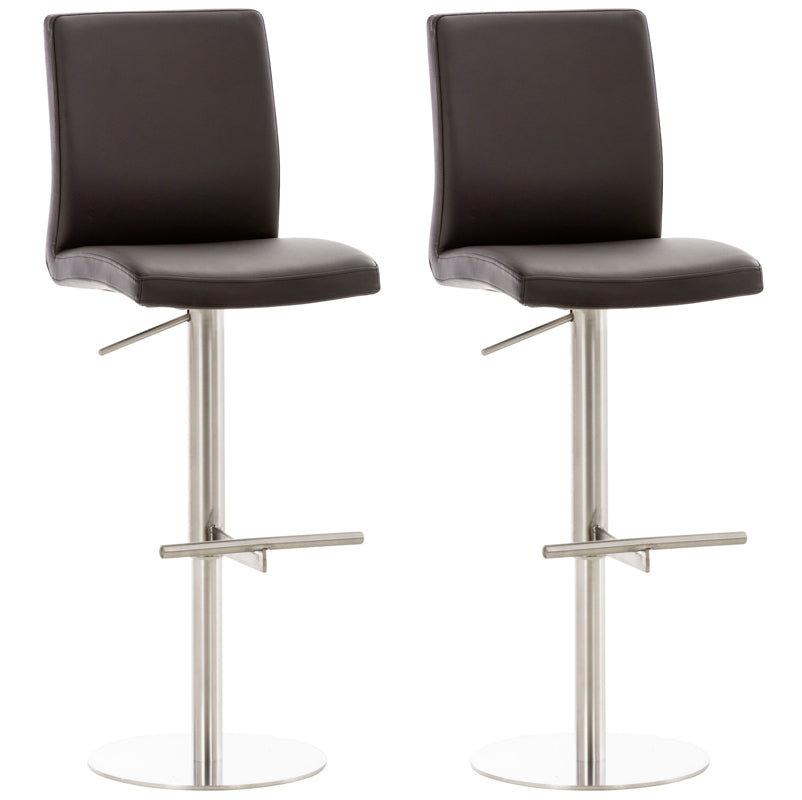 2er Set Barhocker Cadiz Kunstleder edelstahl - braun