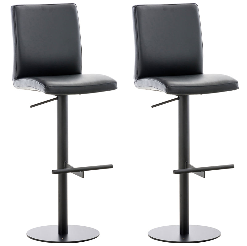 2er Set Barhocker Cadiz Kunstleder schwarz - schwarz