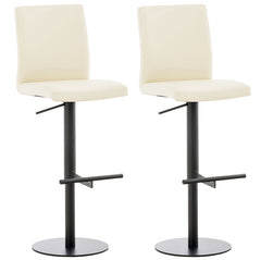 2er Set Barhocker Cadiz Kunstleder schwarz - creme