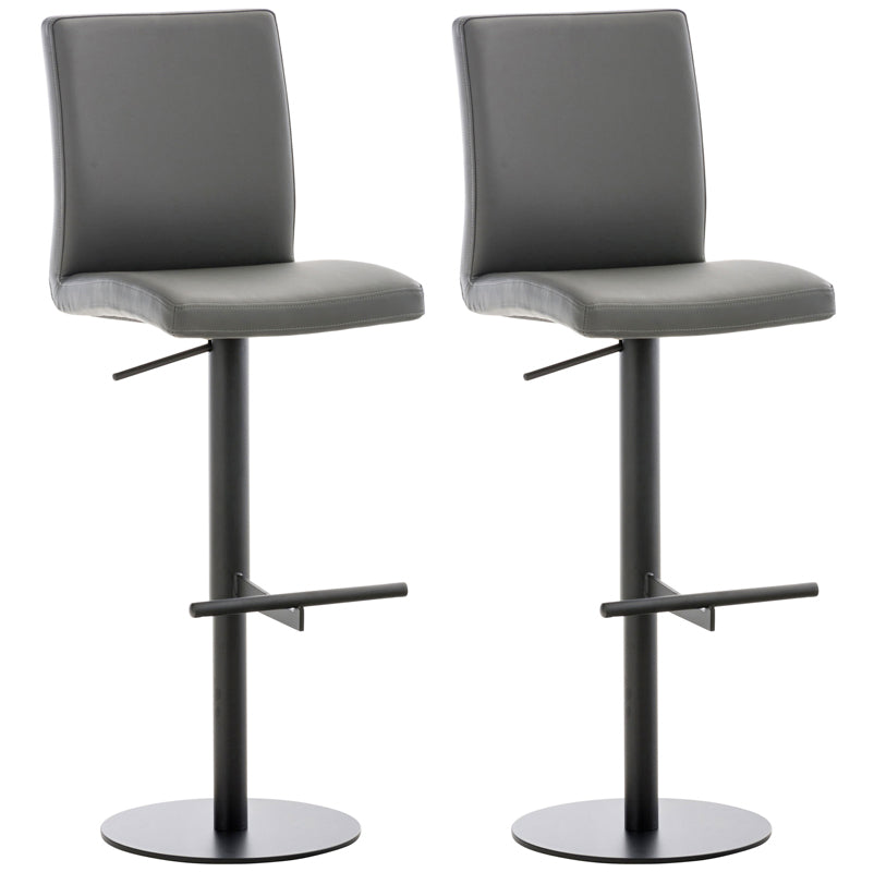 2er Set Barhocker Cadiz Kunstleder schwarz - grau