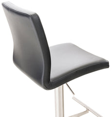 2er Set Barhocker Cadiz Kunstleder edelstahl - schwarz