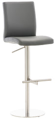 2er Set Barhocker Cadiz Kunstleder edelstahl - grau